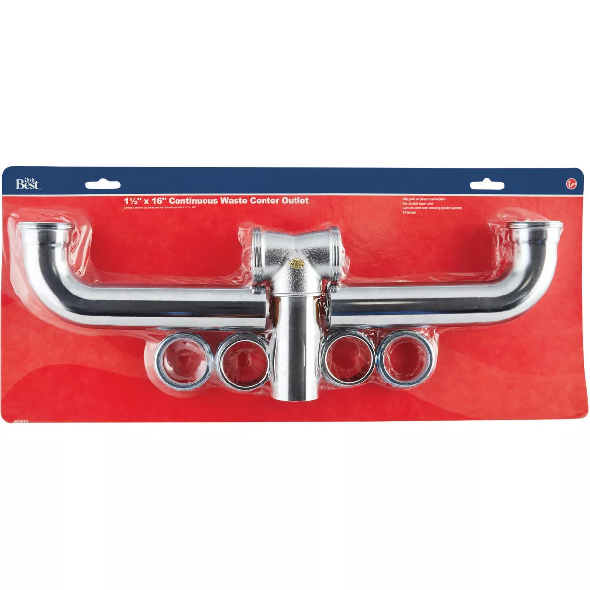 Do it Best 1-1/2 In. x 16 In. Chrome Plated Center 22 Gauge Outlet Continuous Waste - photo 2