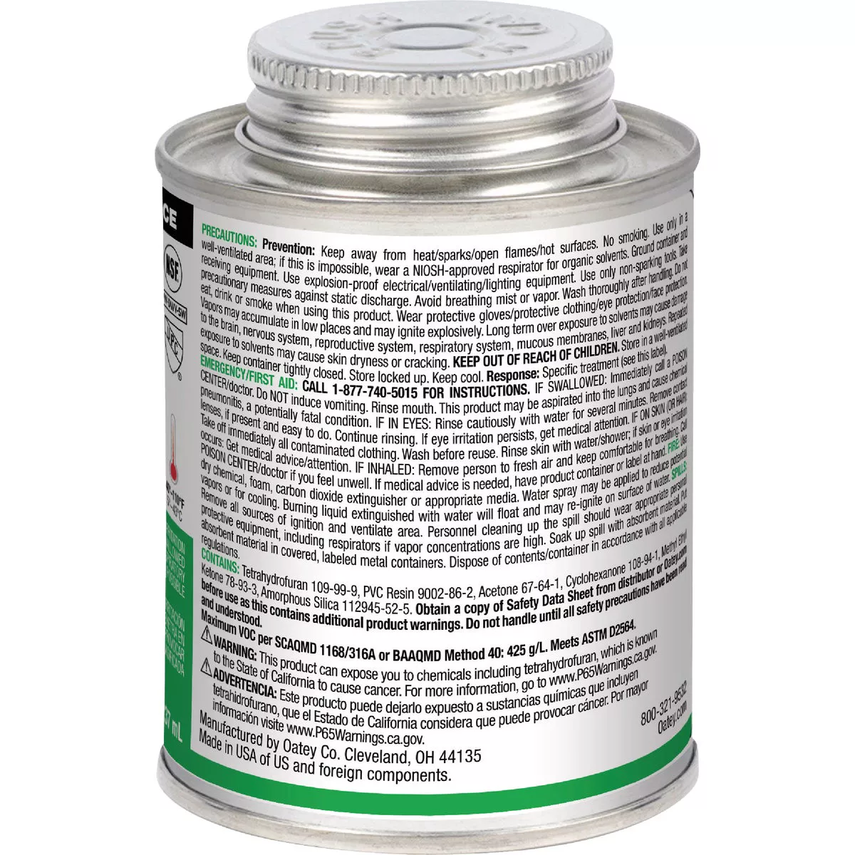 Oatey 8 Oz. Low Voc Heavy Bodied Heavy-Duty Clear PVC Cement - photo 2