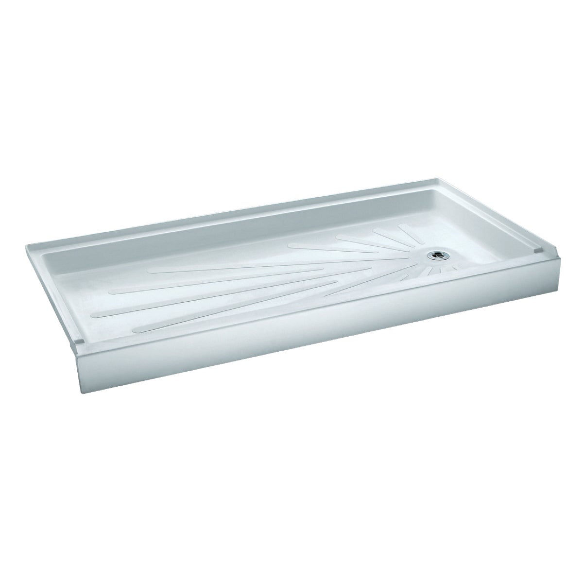 Mustee CareGiver ShowerTub 60 In. W x 30 In. D Right Drain Shower Floor & Base in White Do it Best