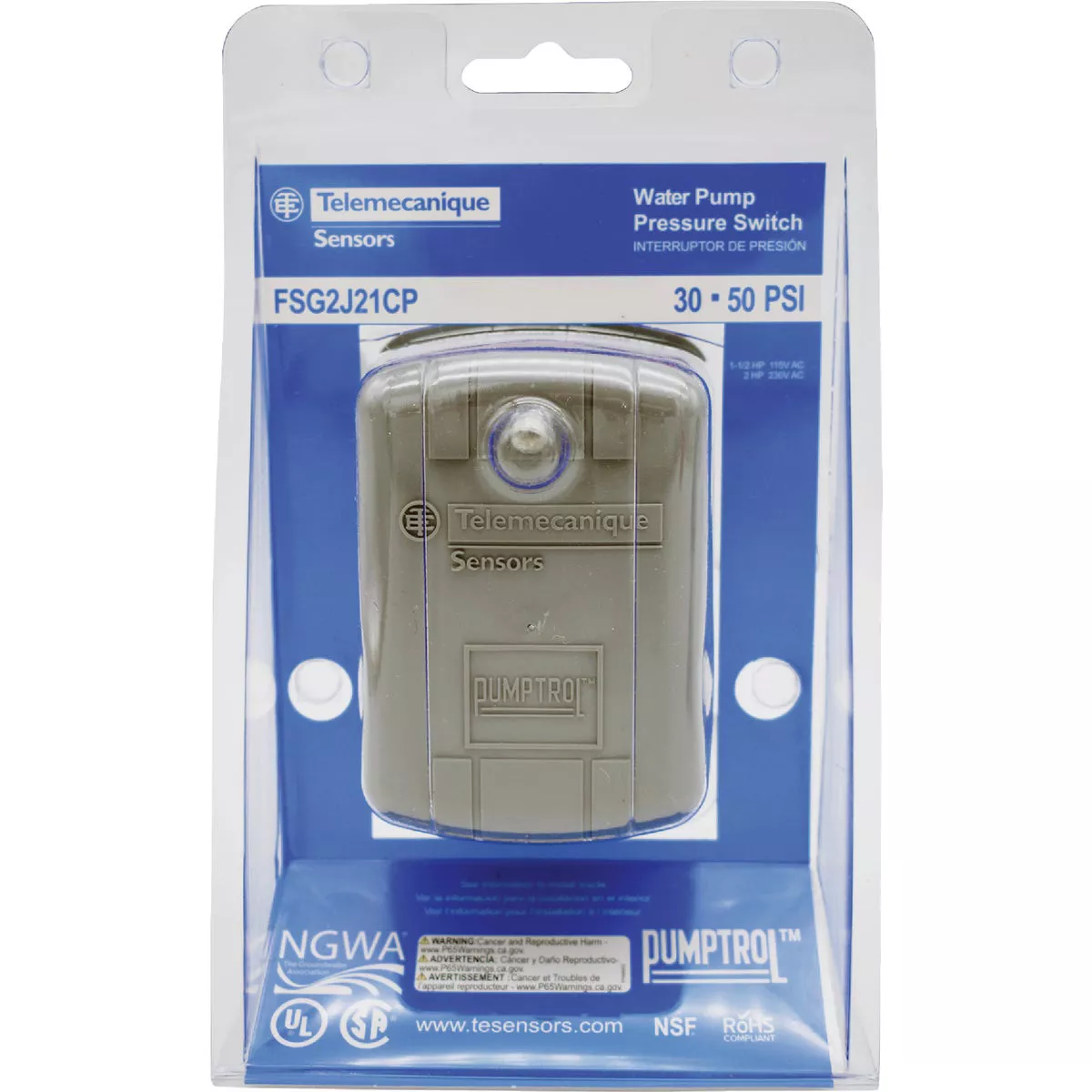 Telemechanique Sensors Pumptrol 30-50 psi Diaphragm Actuated 2 Pole Pressure Switch - photo 2