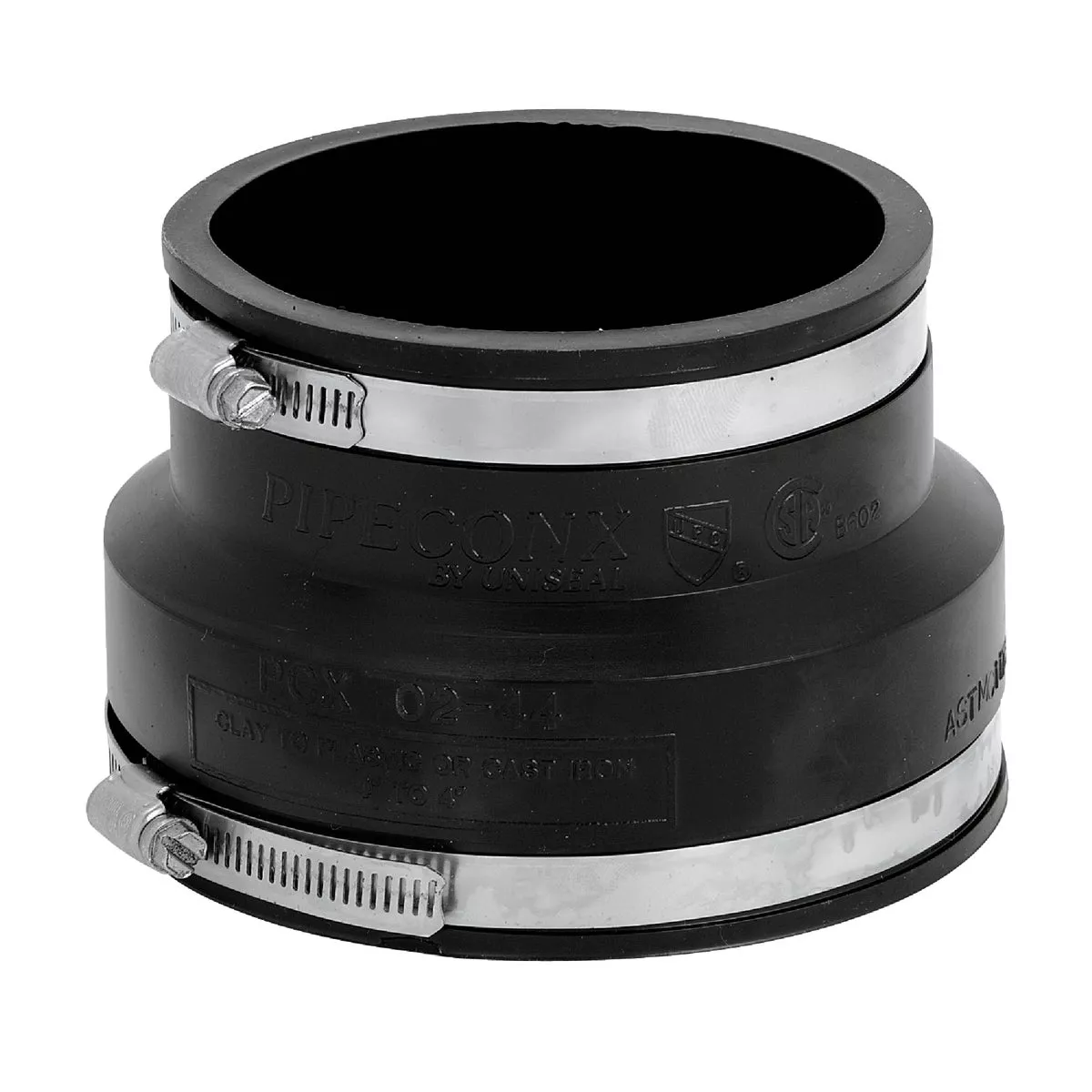 Fernco 4 In. x 4 In. Clay to Cast Iron or Plastic Reducing PVC Coupling