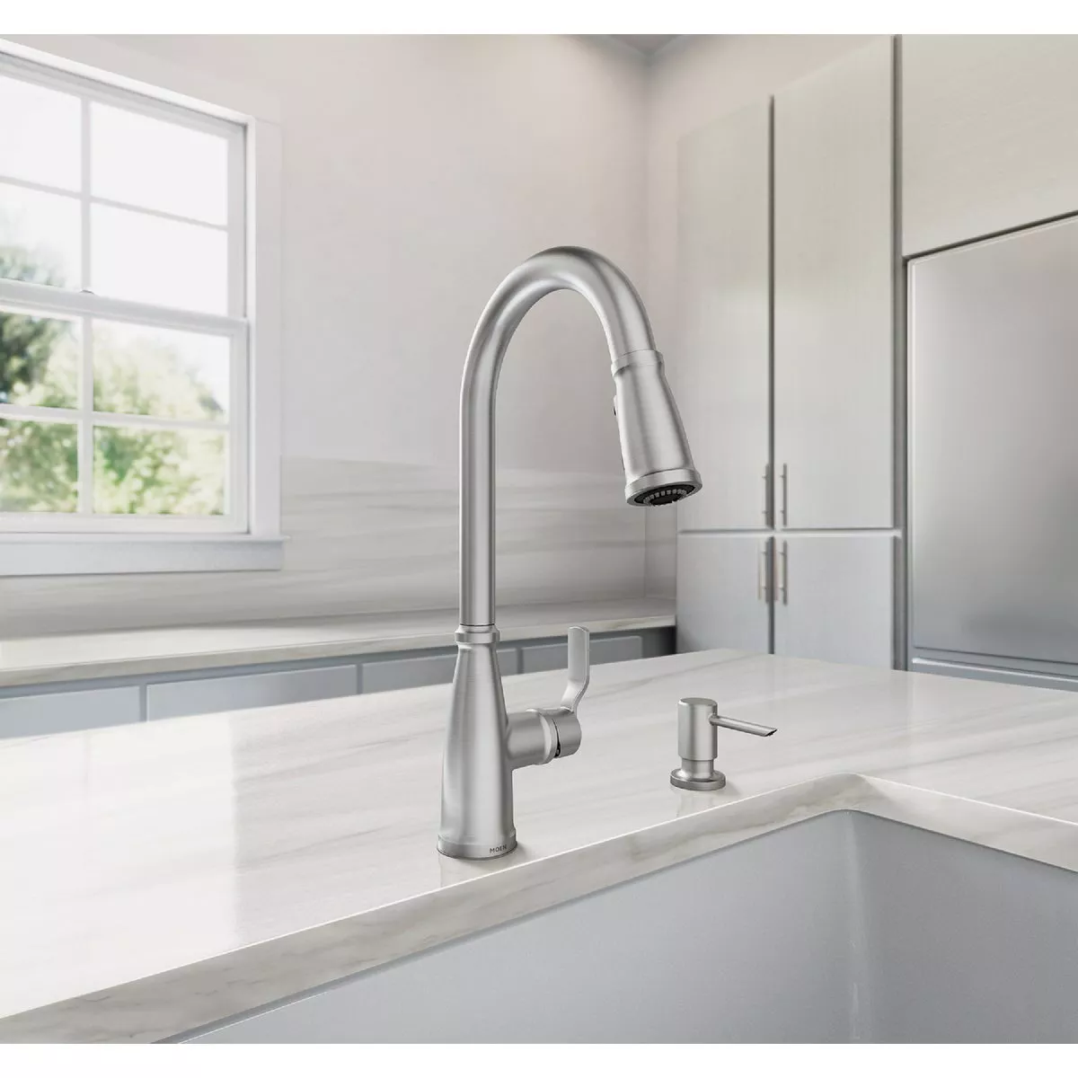 Moen Nolia 1-Handle Pull-Down High Arc Kitchen Faucet, Spot Resistant Stainless - photo 4