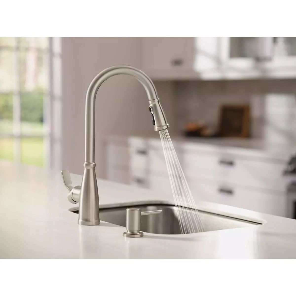 Moen Nolia 1-Handle Pull-Down High Arc Kitchen Faucet, Spot Resistant Stainless - photo 2