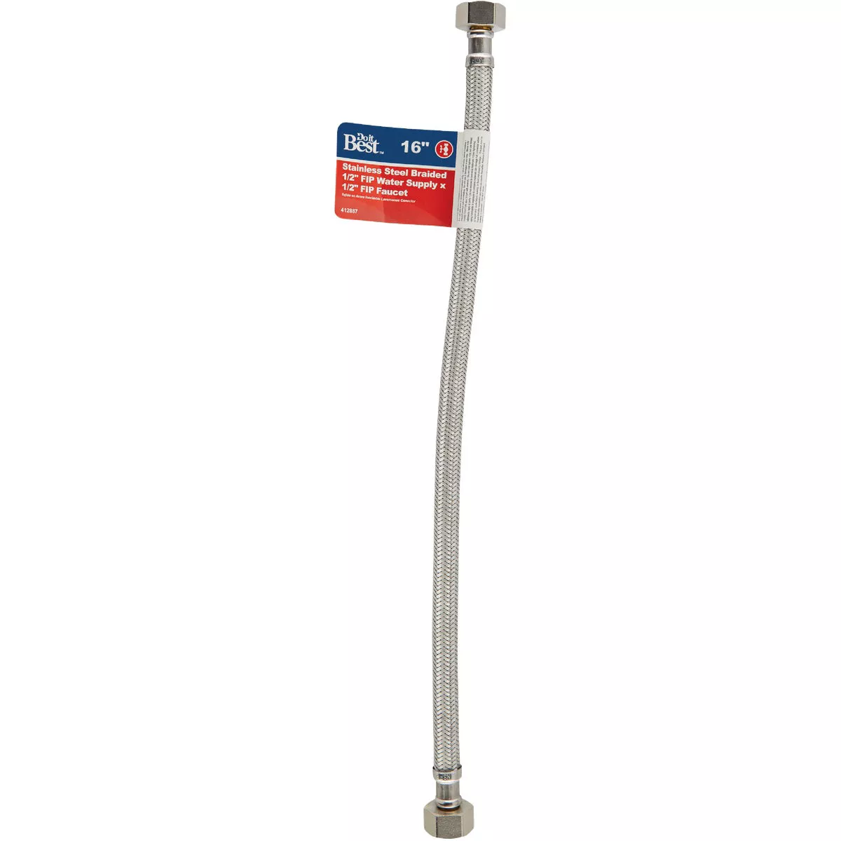 Do it Best 1/2 In. F X 1/2 In. F X 16 In. L. Braided Stainless Steel Faucet Supply Line - photo 2