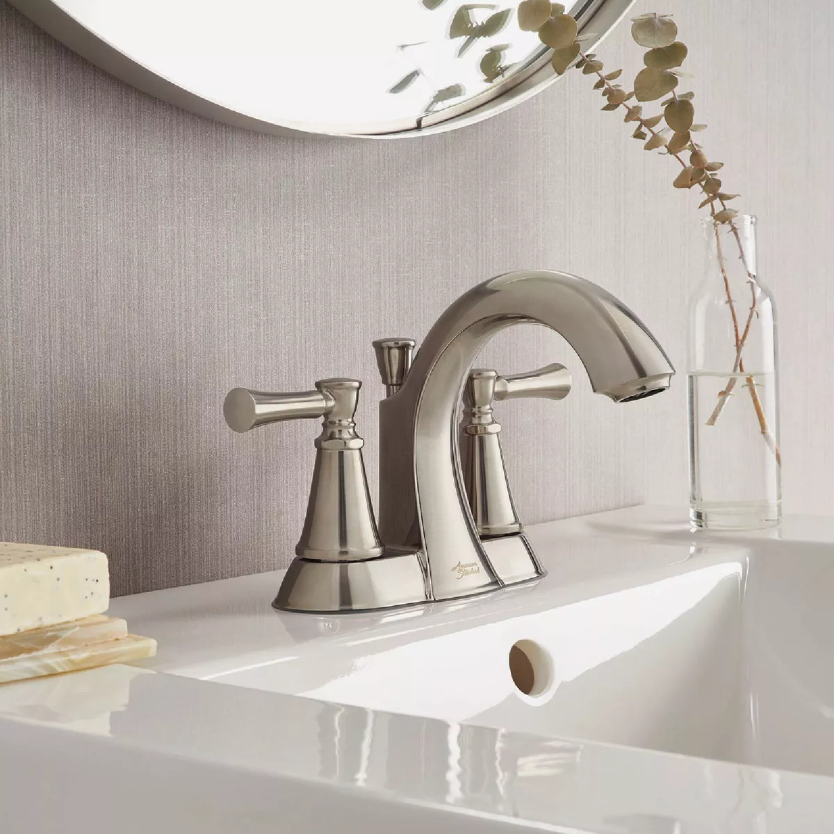 American Standard Chancellor 2-Handle Lever 4 In. Centerset Bathroom Faucet with Pop-Up, Brushed Nickel - photo 2