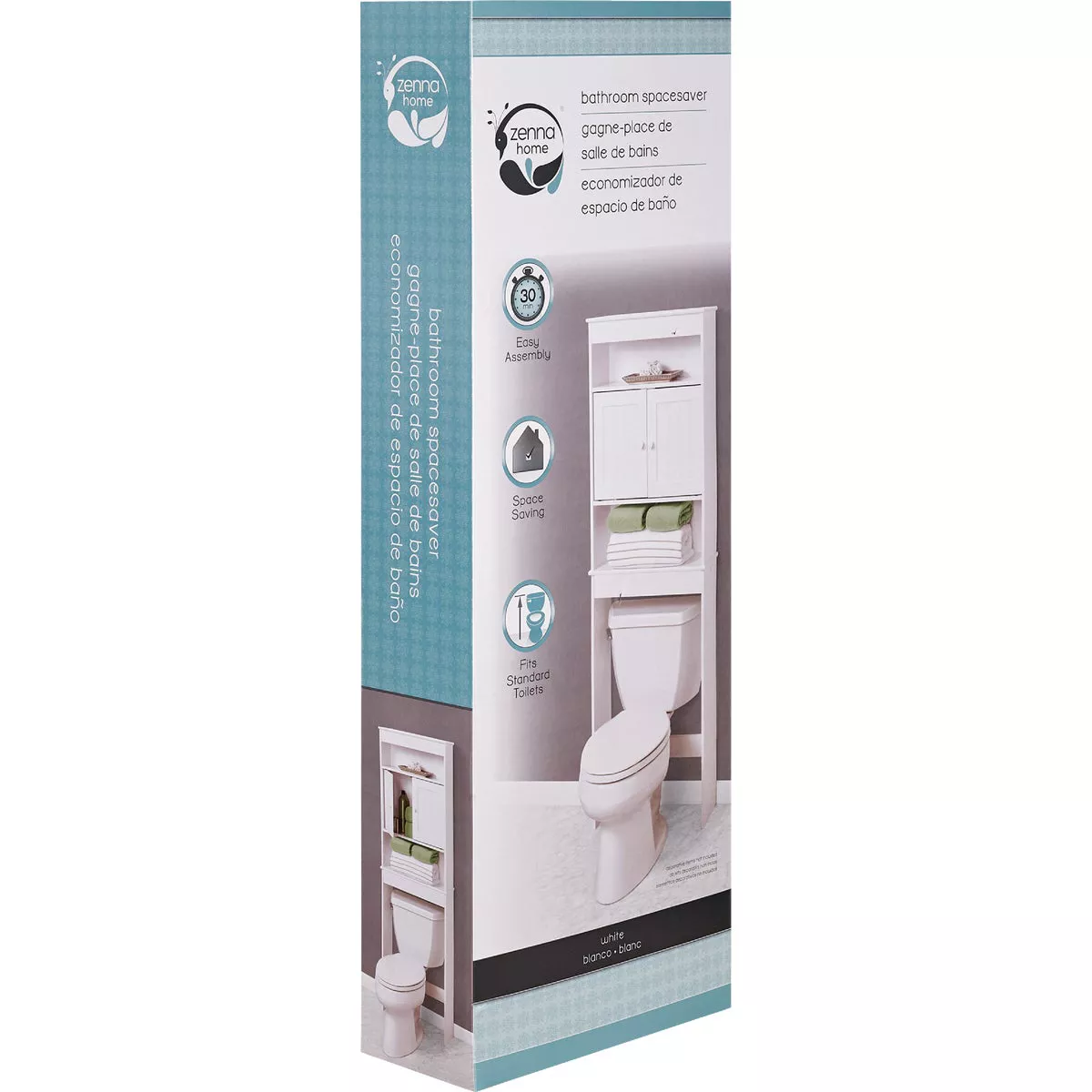 Zenith Country Cottage White Over-the-Toilet Cabinet, 2 Door/3 Shelf - photo 2