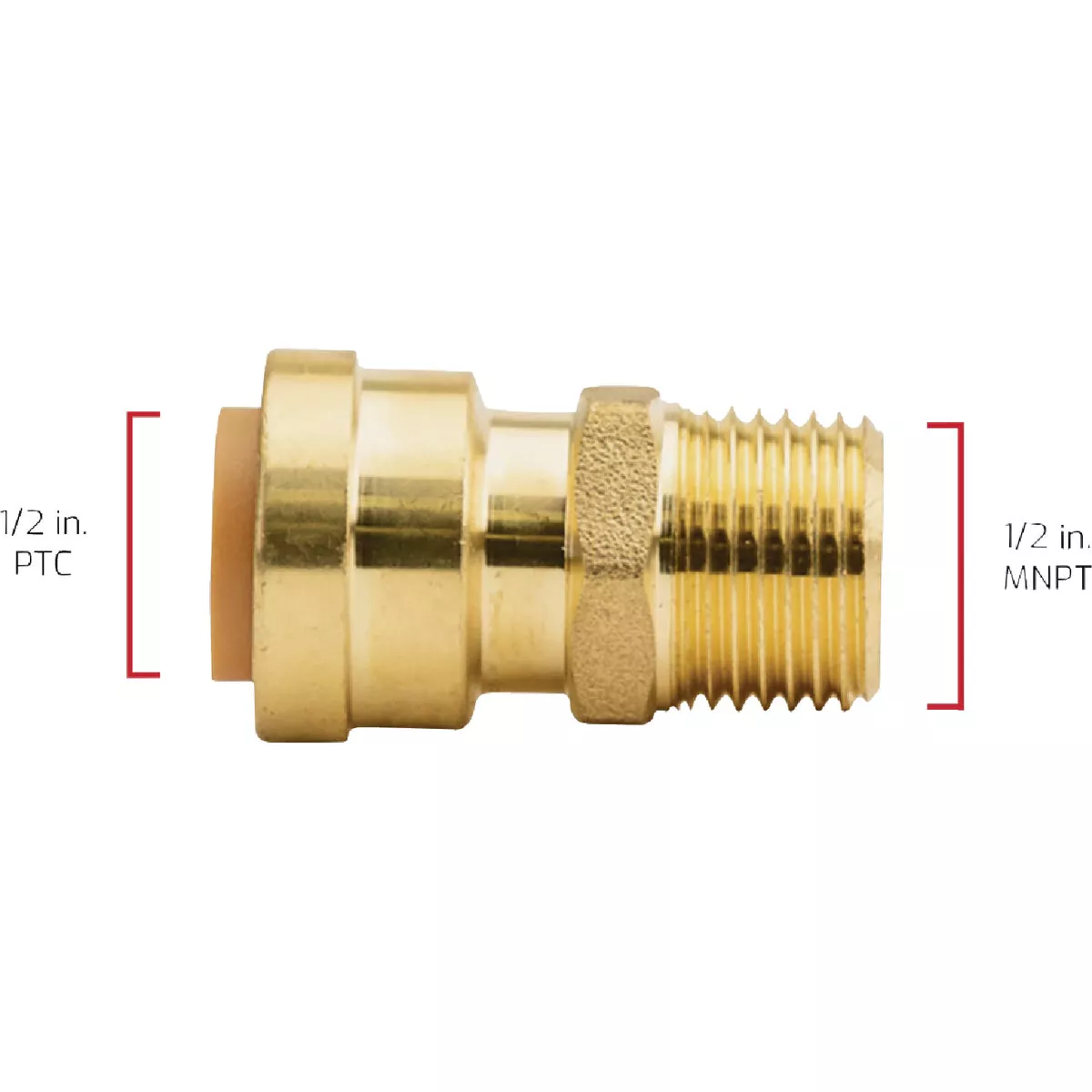 QuickFitting 1/2 In. Push-to-Connect x 1/2 In. MNPT Brass Straight Male Adapter - photo 4