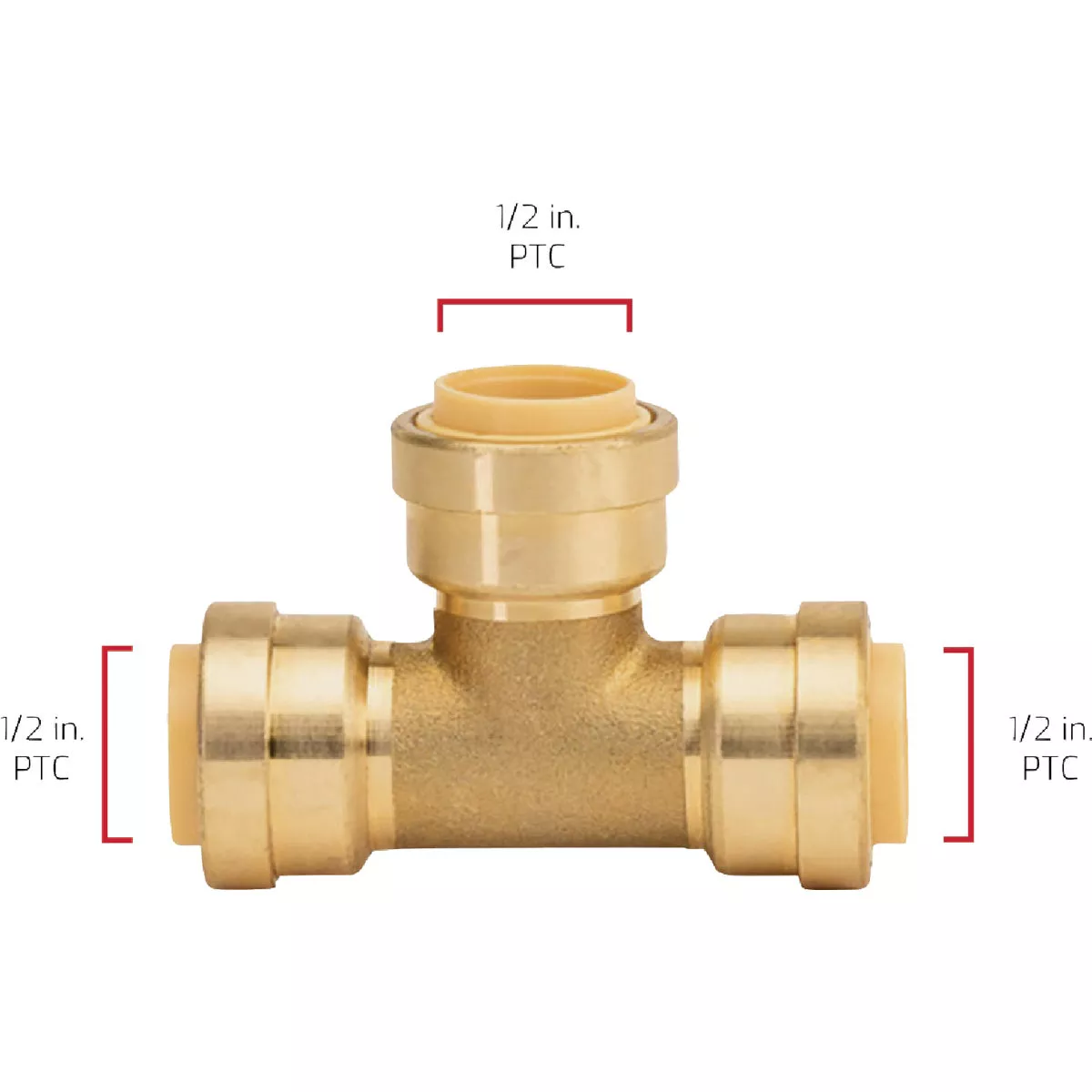 QuickFitting 1/2 In. x 1/2 In. x 1/2 In. Push-to-Connect Brass Tee - photo 5