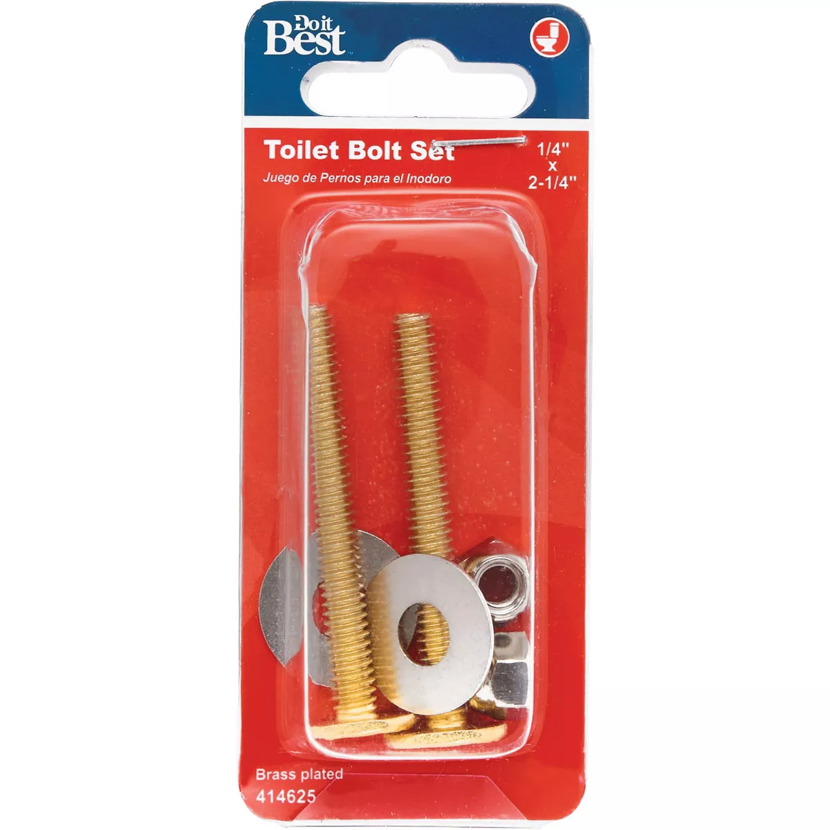 Do it Best 1/4 In. x 2-1/4 In. Brass Plated Steel Toilet Bolts (2 Pack) - photo 2