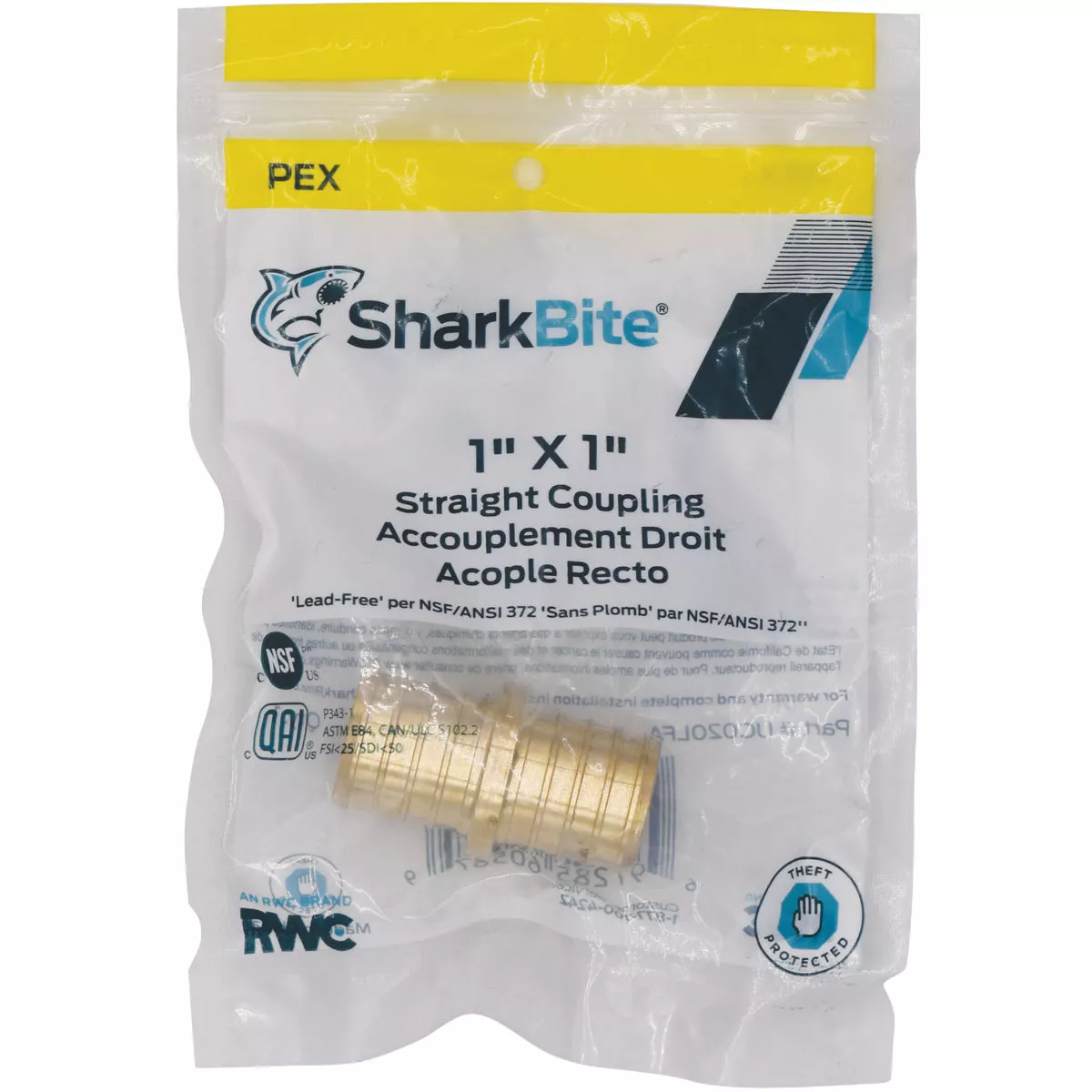 SharkBite Lead-Free Insert 1 In. Barb x 1 In. Barb Brass PEX Coupling - photo 2