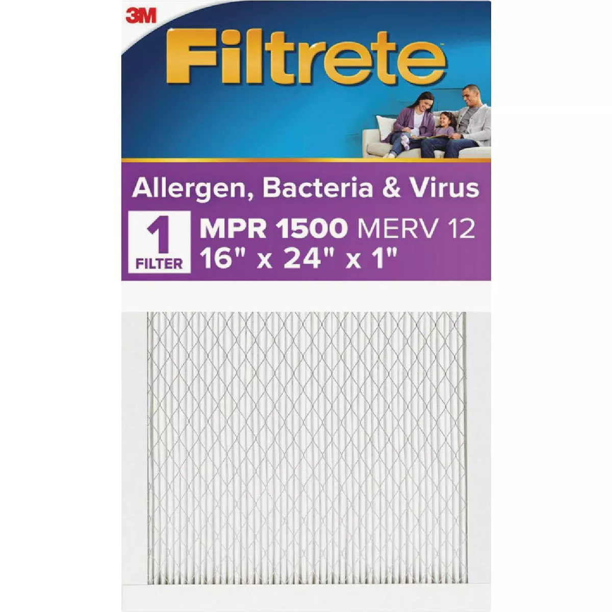 Filtrete High Performance Air Filter 1500 MPR, 16 In. x 24 In. x 1 In.