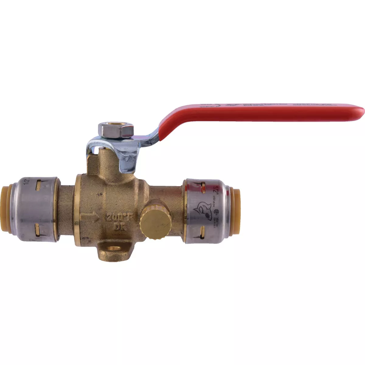 SharkBite 1/2 In. Brass Push-Fit Ball Valve with Drain & Mounting Tab - photo 3