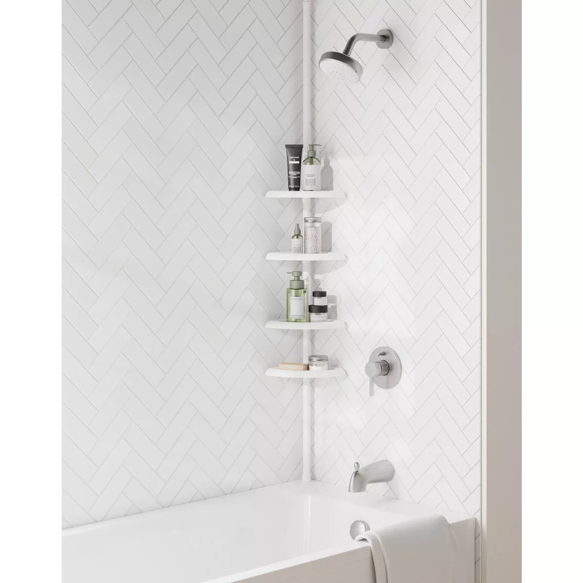 Zenith Zenna Home Plastic 12 In. x 97 In. Shower Caddy - photo 4