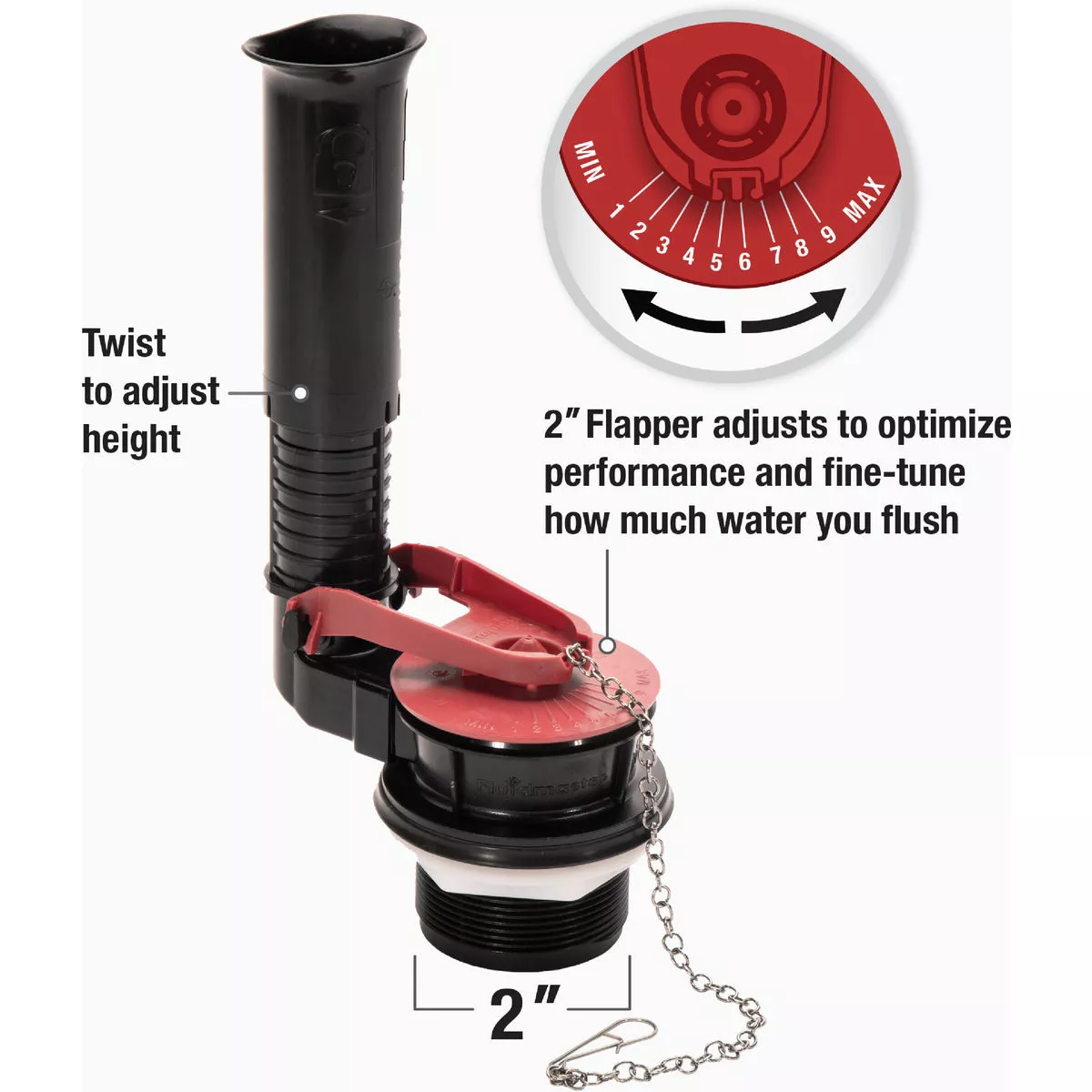 Fluidmaster PerforMAX 2 In. Universal Complete Toilet Repair Kit w/Install Tools - photo 3