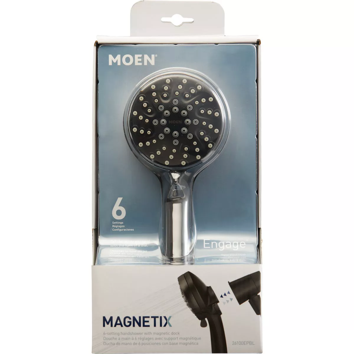 Moen Engage 6-Spray 1.75 GPM Handheld Shower Head with Magnetix, Matte Black - photo 2