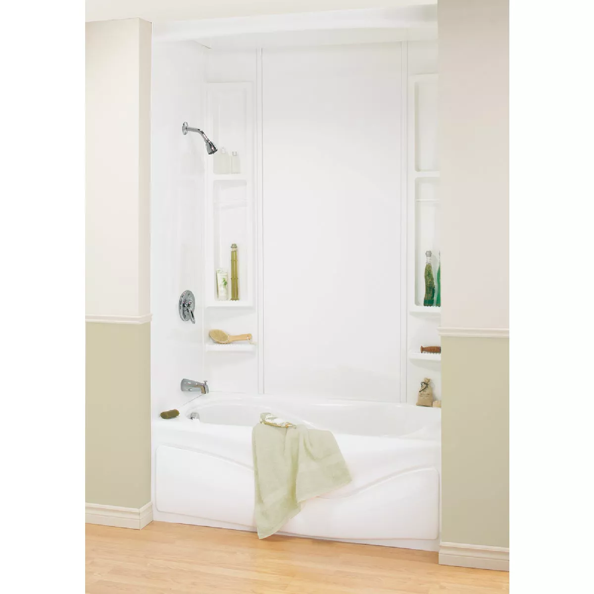 Maax Finesse 61 In. L x 33-1/2 In. W x 80 In. H 5-Piece Glue Up Tub Wall Surround in White