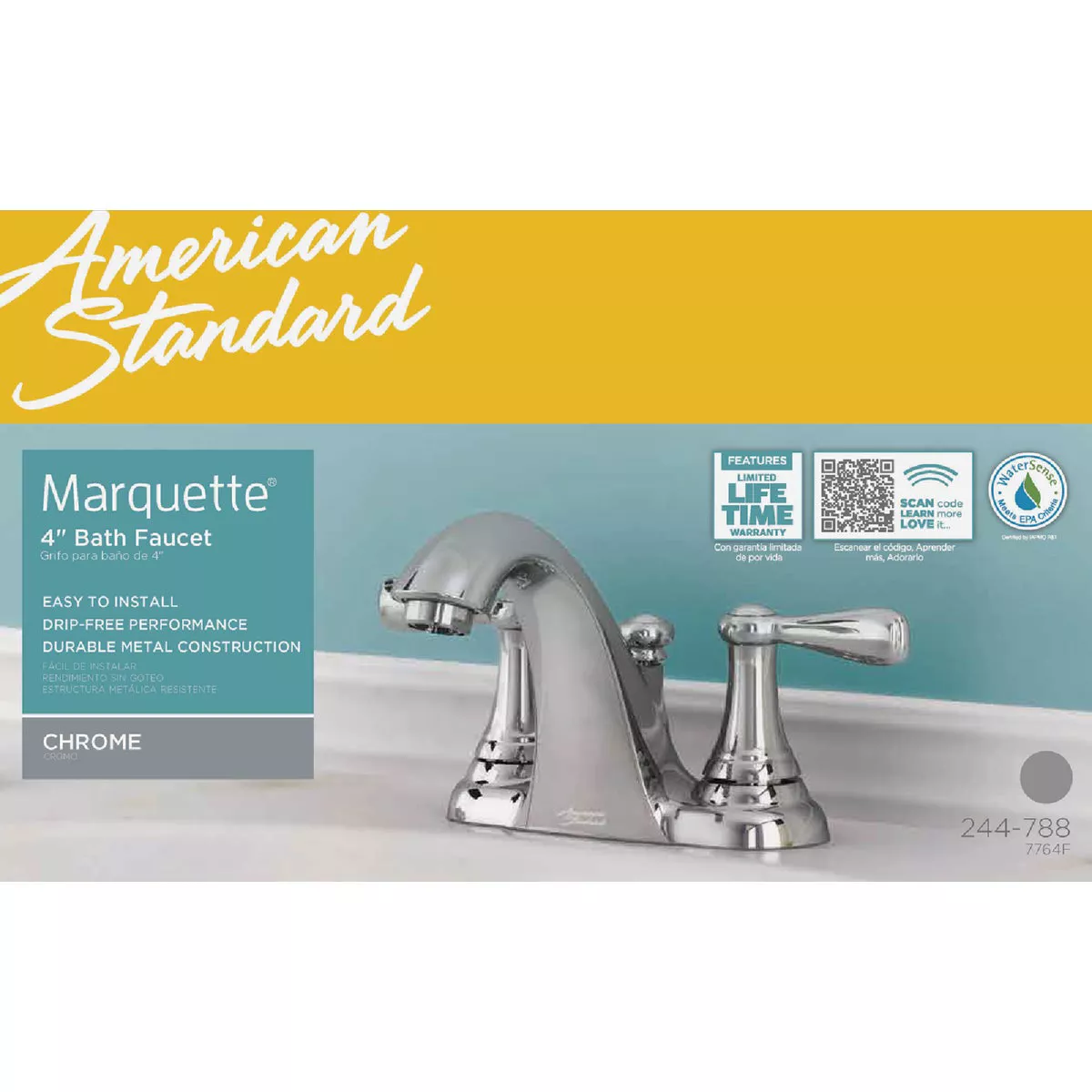 American Standard Marquette Chrome 2-Handle Lever 4 In. Centerset Bathroom Faucet with Pop-Up - photo 2