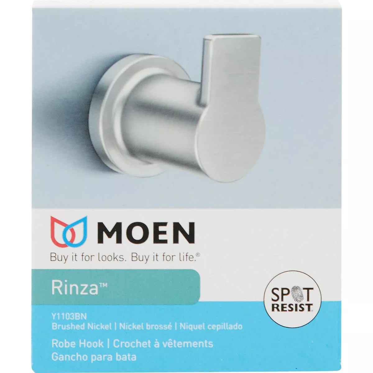 Moen Rinza Single Robe Hook, Spot Resist Brushed Nickel - photo 2