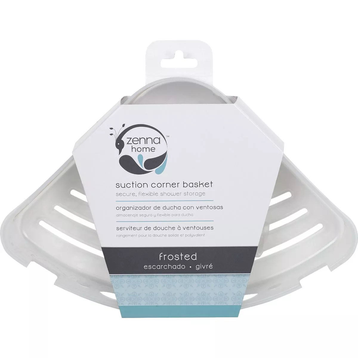 Zenna Home Frosted Finish Suction Corner Bathroom Shelf - photo 2