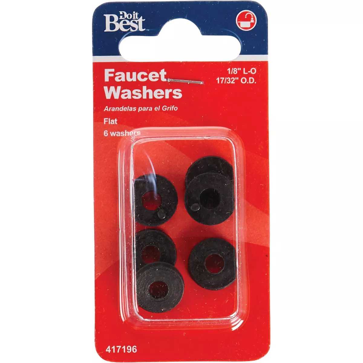 Do it Best 17/32 In. Black Flat Faucet Washer (6 Ct.) - photo 2