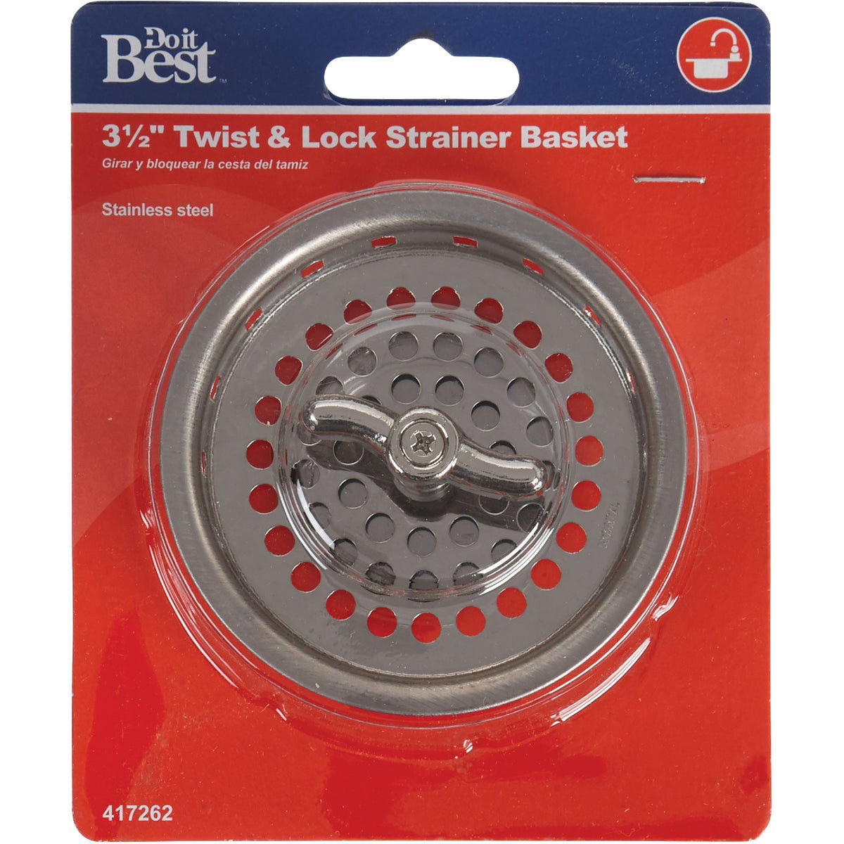 Do it 31/2 In. Stainless Steel Twist/Lock Basket Strainer Stopper Do