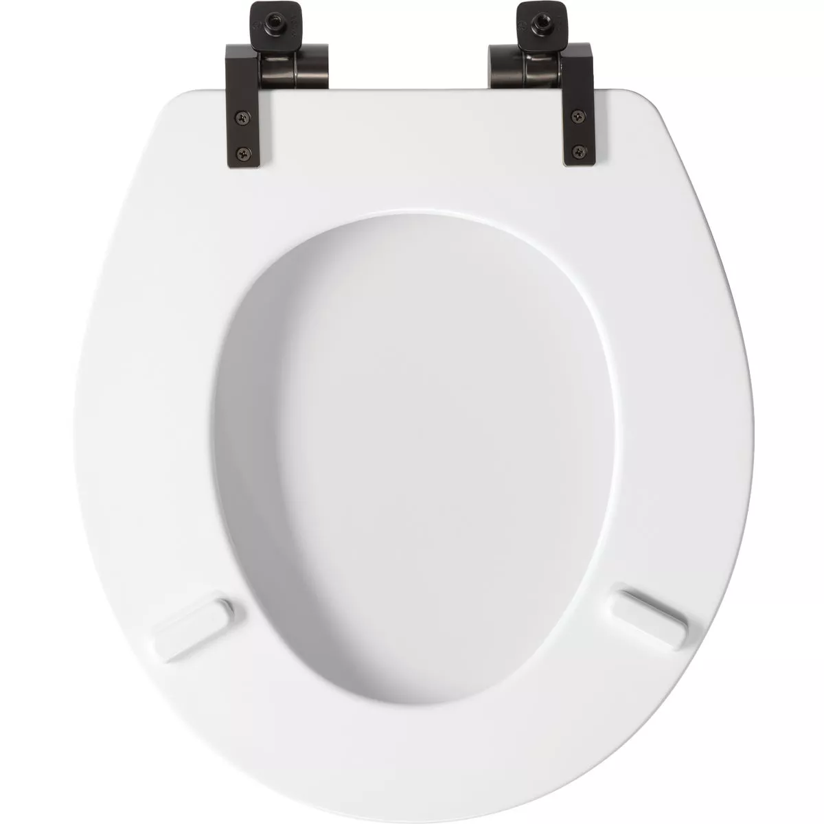 Bemis Mayfair Benton Round White Enameled Wood Slow Close Toilet Seat with Matte Black Hinge - photo 2