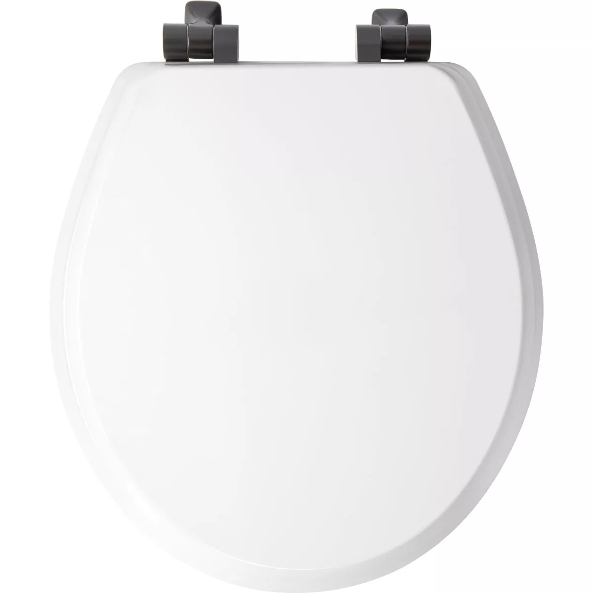 Bemis Mayfair Benton Round White Enameled Wood Slow Close Toilet Seat with Matte Black Hinge - photo 3