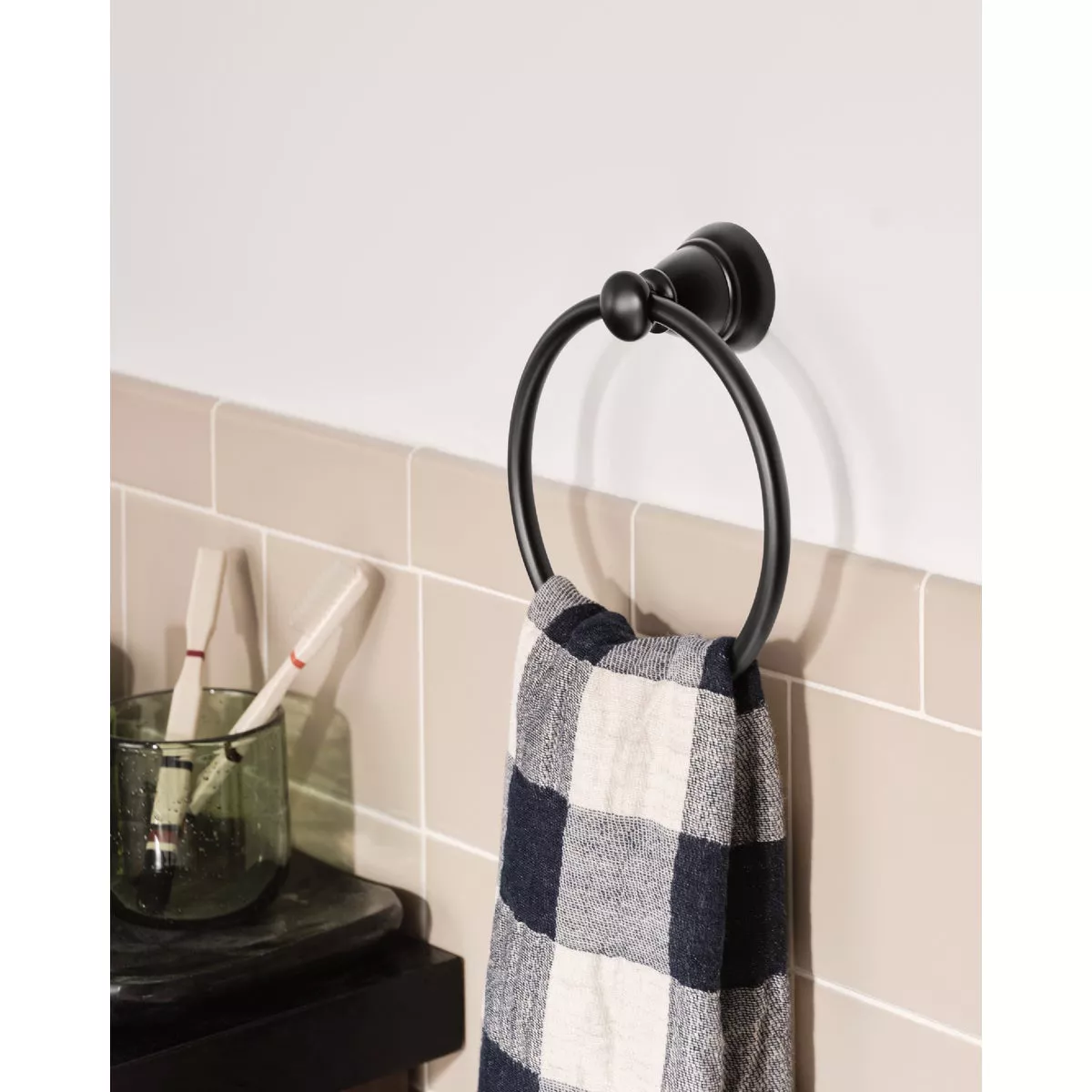 Moen Banbury 6 In. Towel Ring, Matte Black - photo 3