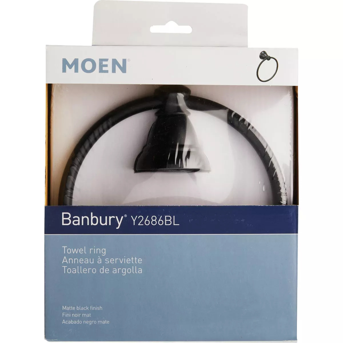 Moen Banbury 6 In. Towel Ring, Matte Black - photo 2