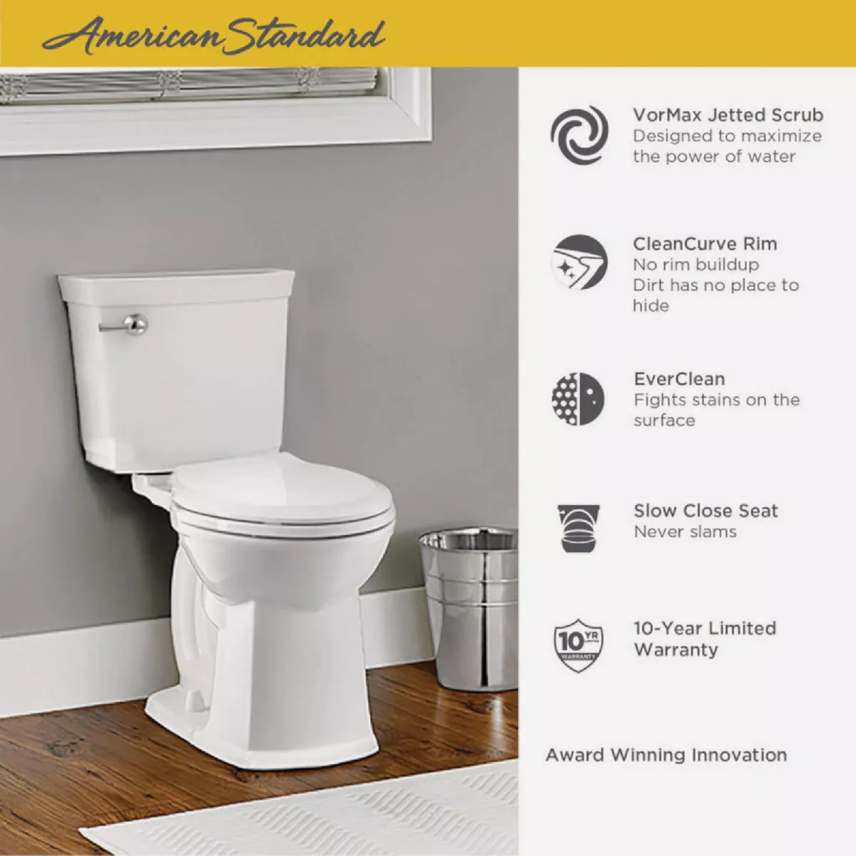 American Standard Astute VorMax Right Height White Elongated Bowl 1.28 GPF Complete Toilet - photo 4