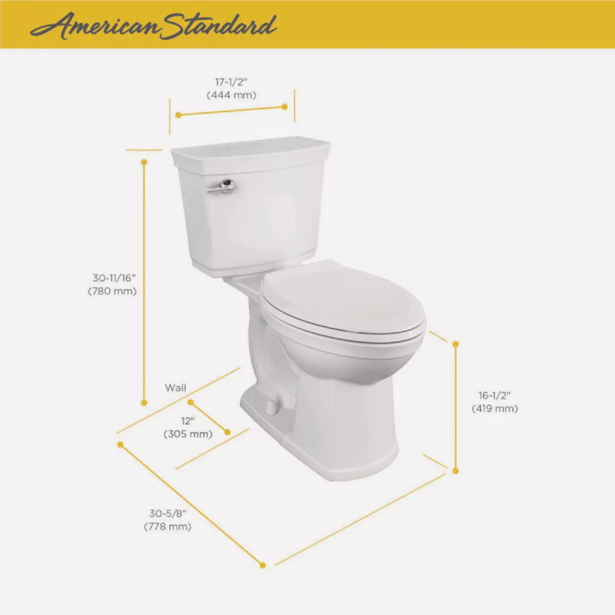 American Standard Astute VorMax Right Height White Elongated Bowl 1.28 GPF Complete Toilet - photo 3