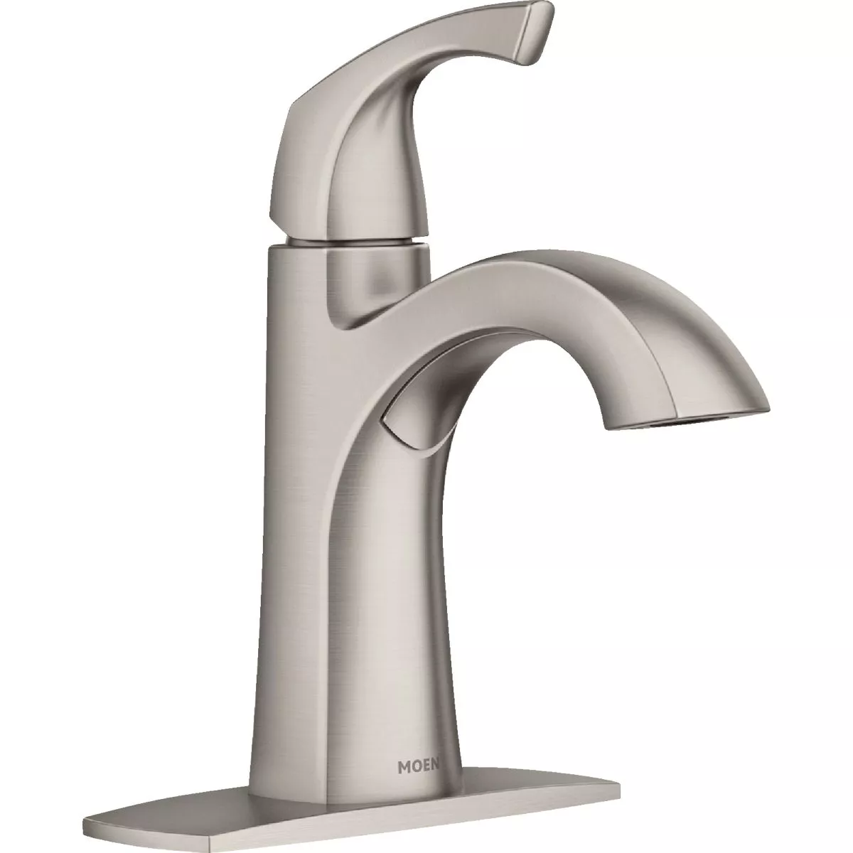 Moen Lindor 1-Handle Lever Centerset Bathroom Faucet, Spot Resist Brushed Nickel