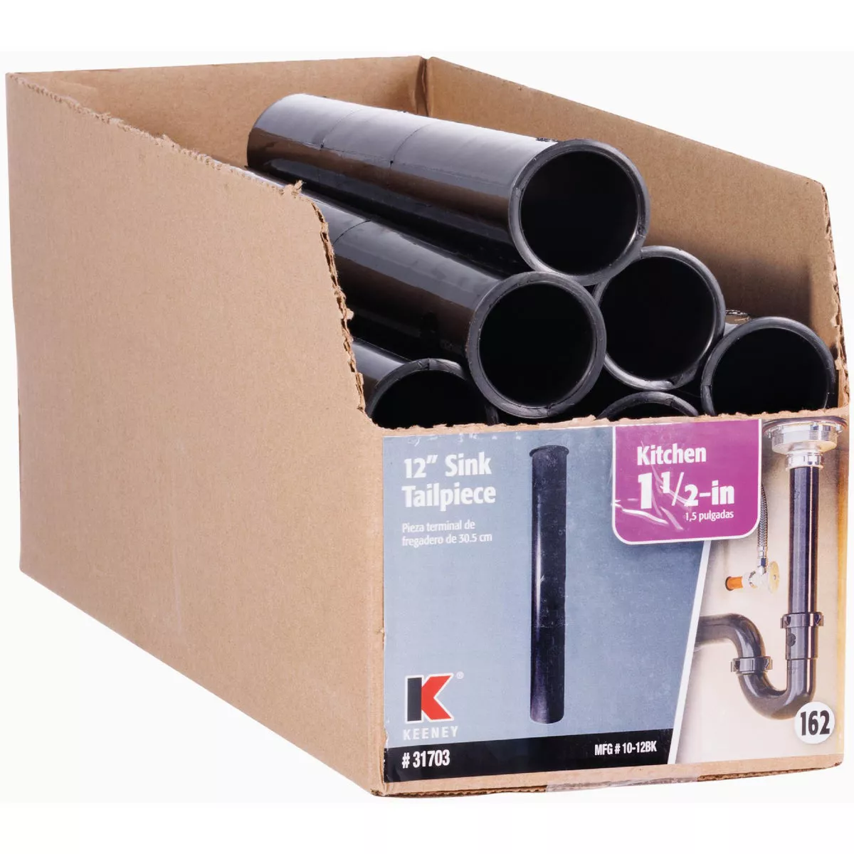 Keeney 1-1/2 In. OD x 12 In. Black Plastic Tailpiece - photo 2