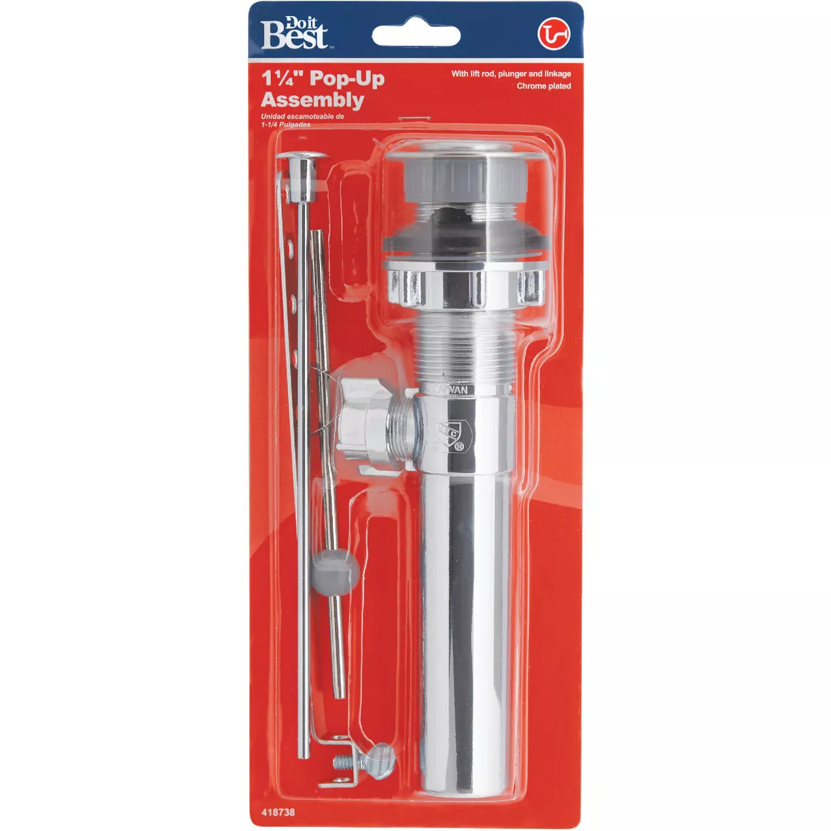 Do it Best 1-1/4 In. Chrome-Plated Pop-Up Assembly - photo 2