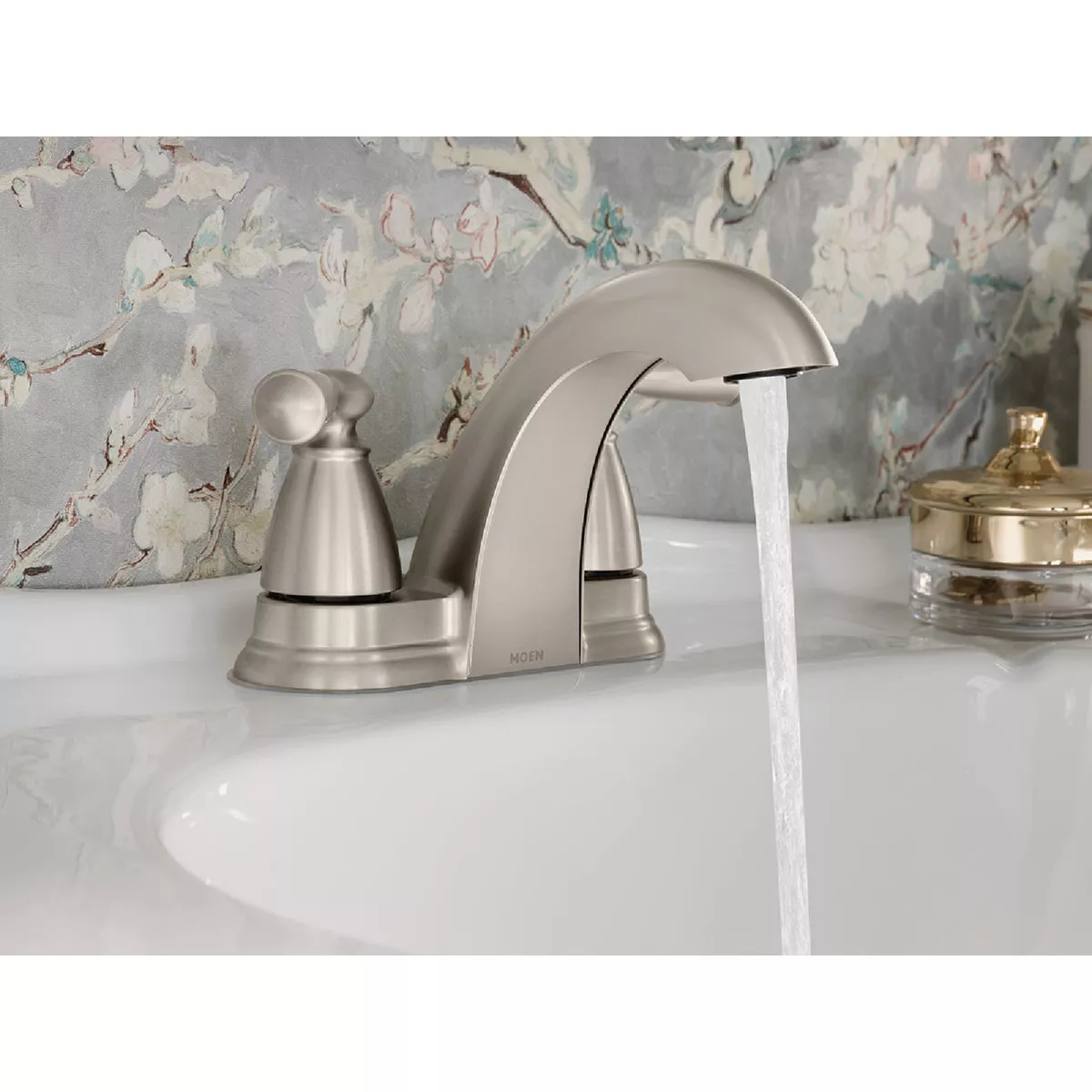 Moen Banbury 2-Handle Lever Centerset Bathroom Faucet with Pop-Up, Spot Resist Brushed Nickel - photo 2