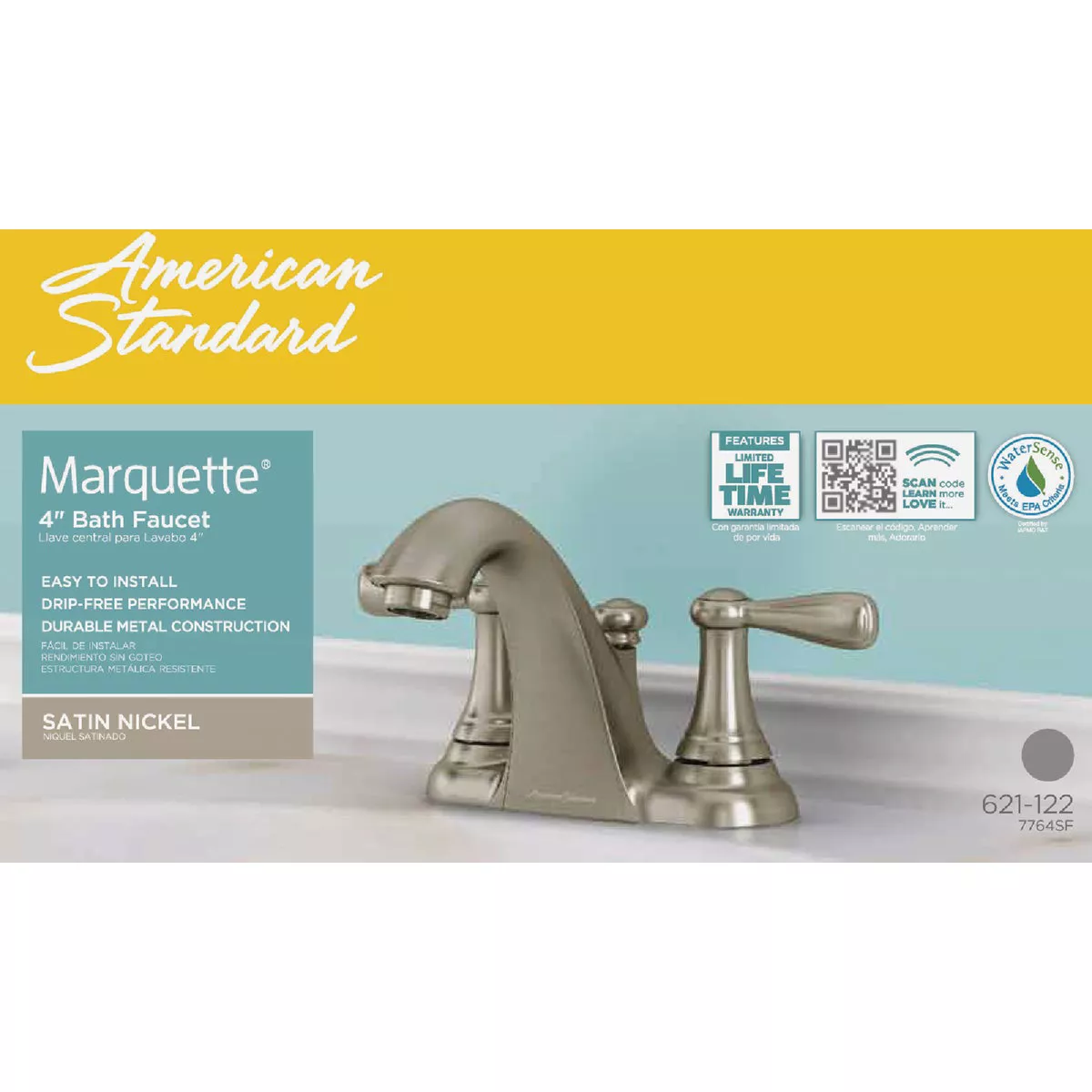 American Standard Marquette Brushed Nickel 2-Handle Lever 4 In. Centerset Bathroom Faucet with Pop-Up - photo 2