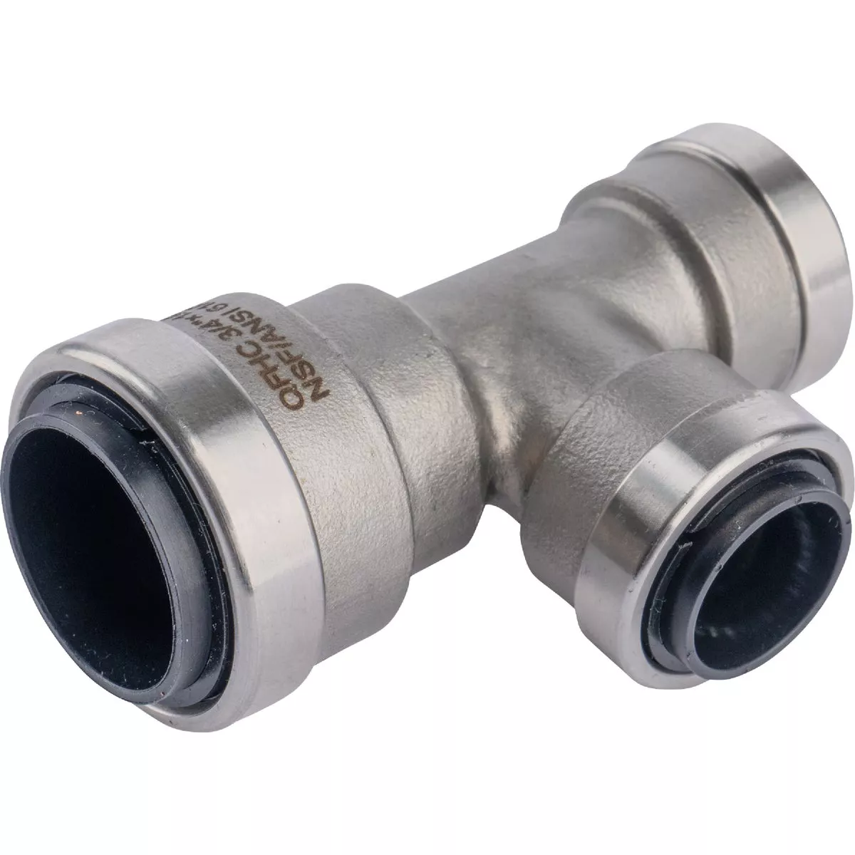 QuickFitting 3/4 In. x 1/2 In. x 1/2 In. Push-to-Connect Stainless Steel Reducing Tee - photo 4