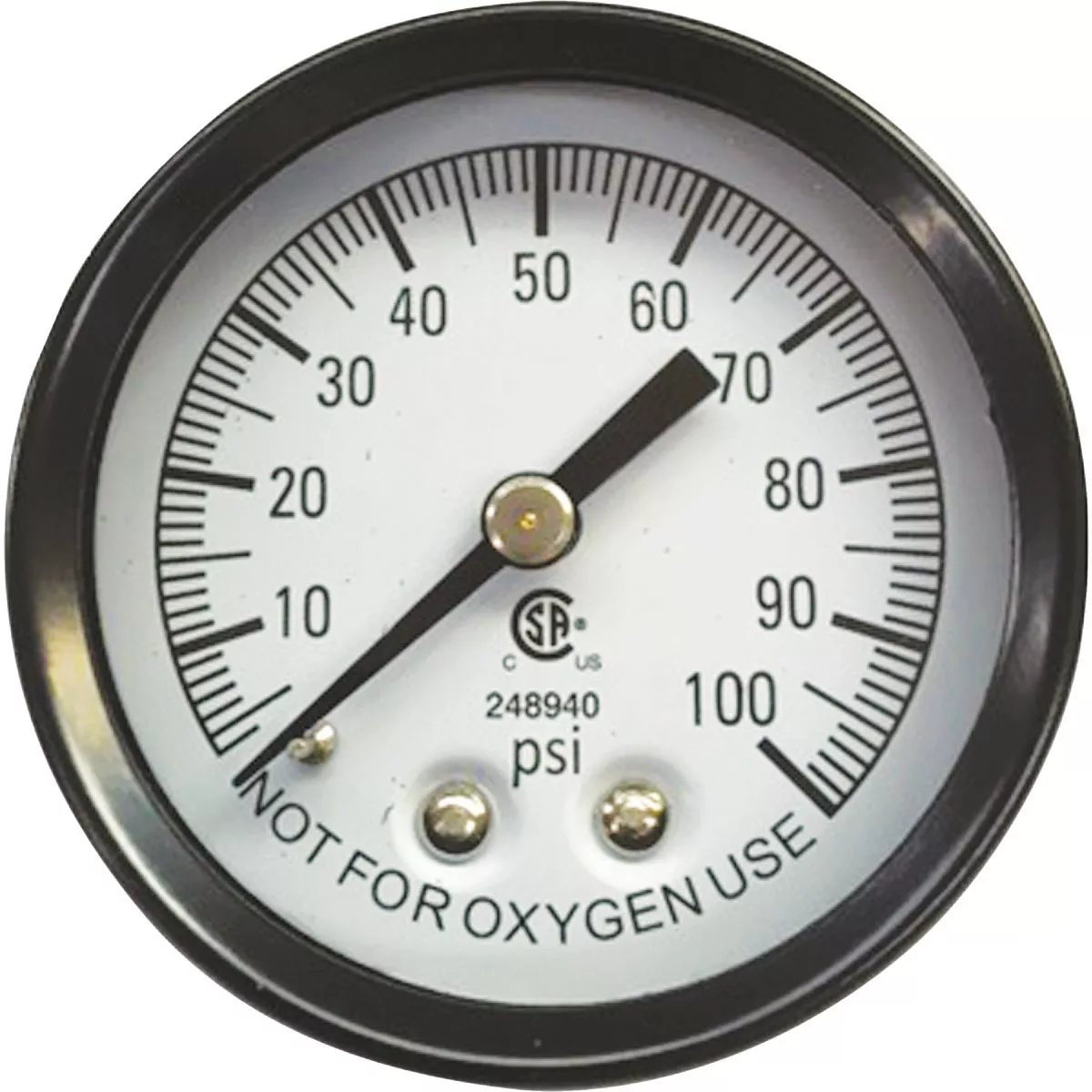 Simmons 1/8 In. MPT Fitting 100 psi Pressure Gauge