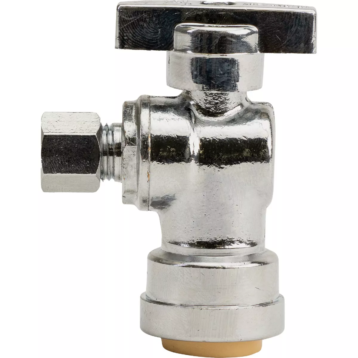 QuickFitting 1/2 In. Push-to-Connect x 1/4 In. O.D. Compression Chrome Plated Brass Quarter-Turn Angle Stop Valve - photo 4