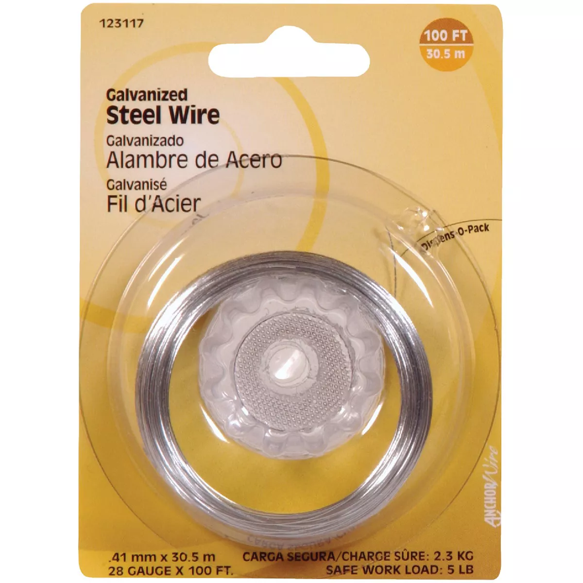 Hillman Anchor Wire 100 Ft. 28 Ga. Galvanized Steel General Purpose Wire