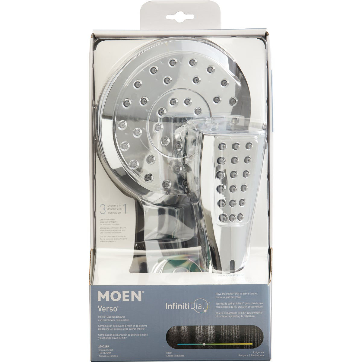 Moen Verso 8-Spray 1.75 GPM Combo Handheld Shower Head with Infiniti ...