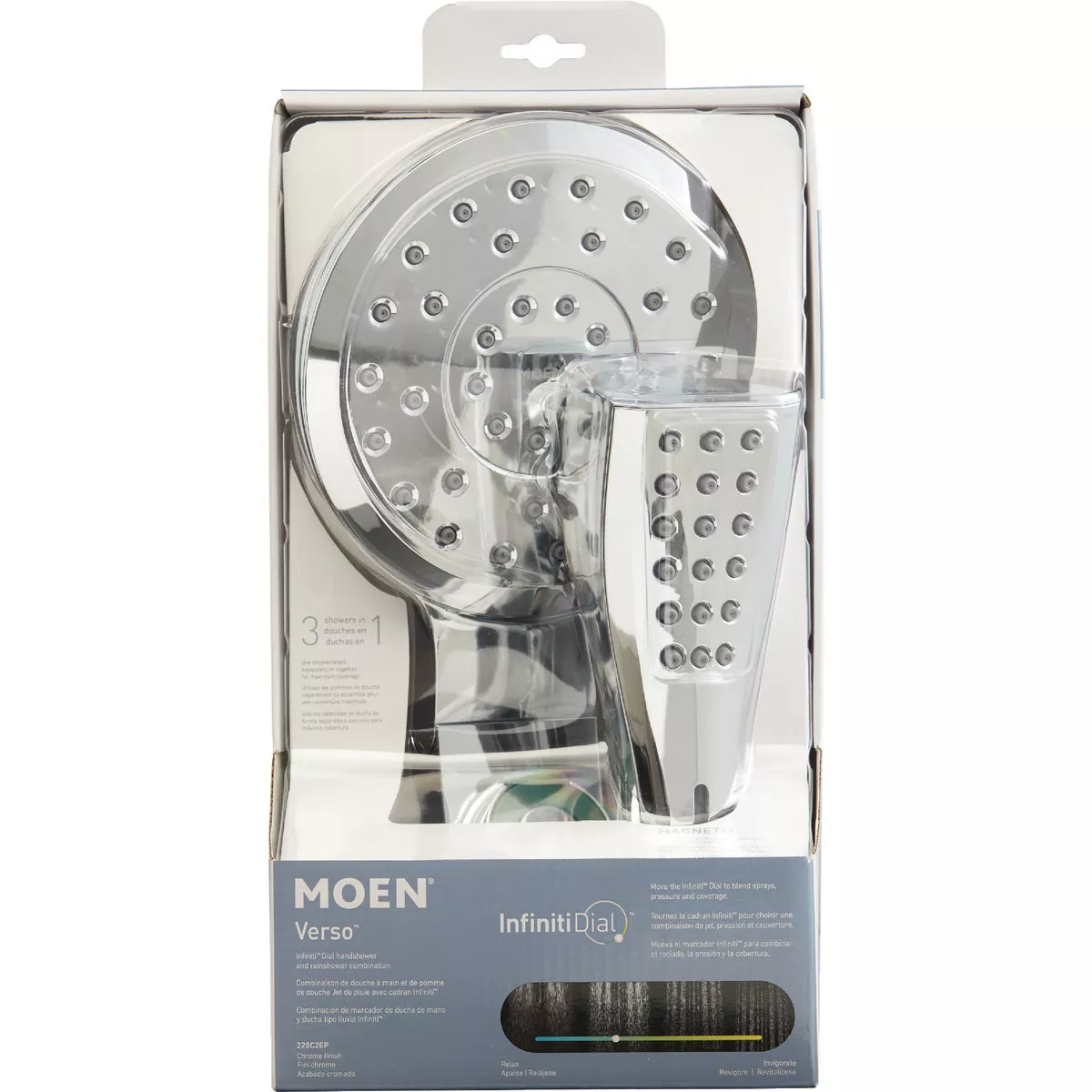 Moen Verso 8-Spray 1.75 GPM Combo Handheld Shower Head with Infiniti Dial, Chrome - photo 4