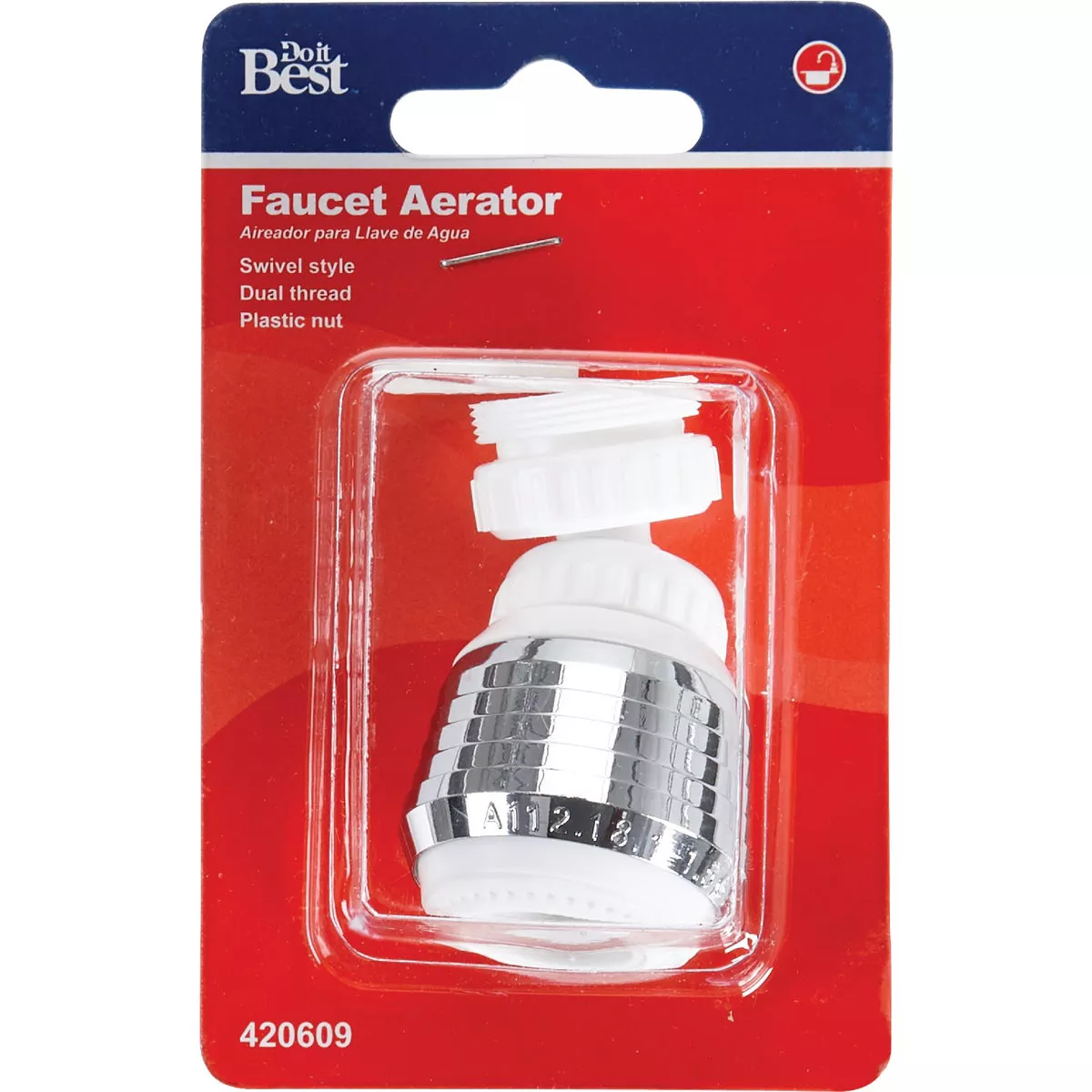 Do it 2.0 GPM Swivel Spray Aerator, White & Chrome - photo 2