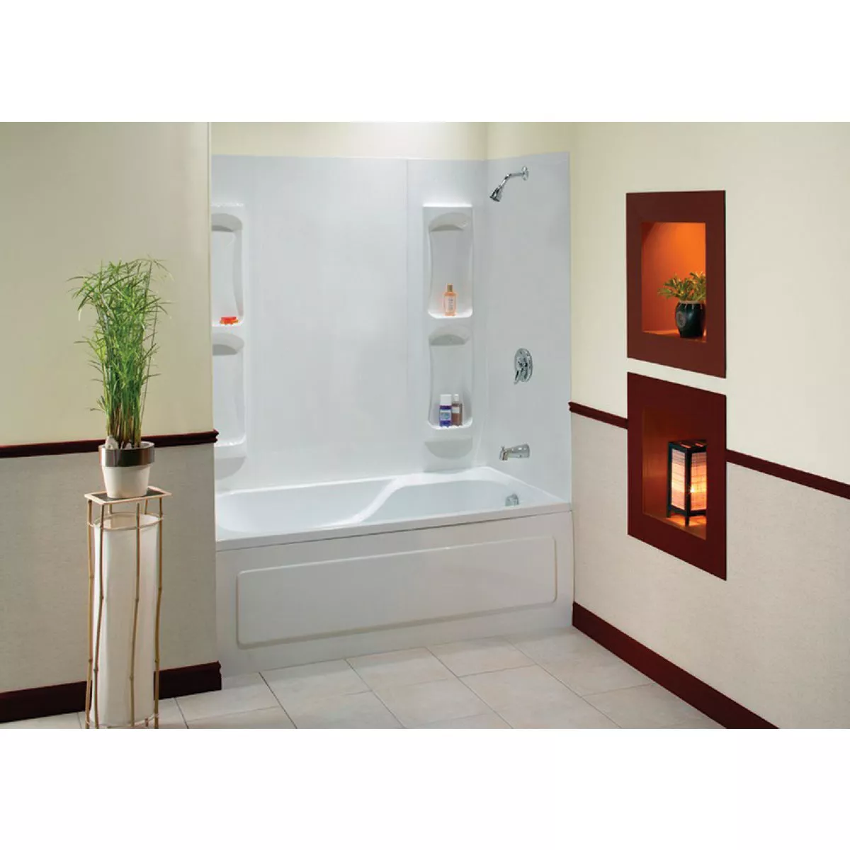 Maax Utah 60-1/2 In. L x 31-3/4 In. W x 59 In. H 5-Piece Glue Up Tub Wall Surround in White - photo 3