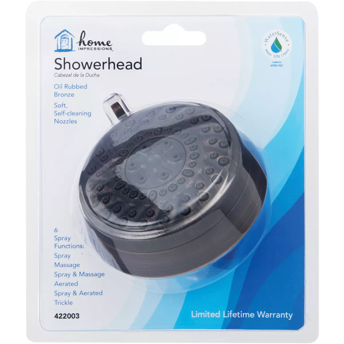 Home Impressions 6-Spray 1.8 GPM Fixed Shower Head, Oil-Rubbed Bronze - photo 2