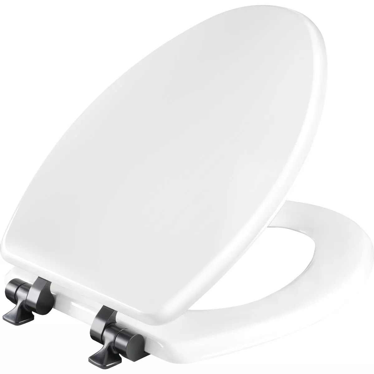 Bemis Mayfair Benton Elongated White Enameled Wood Slow Close Toilet Seat with Matte Black Hinge - photo 3