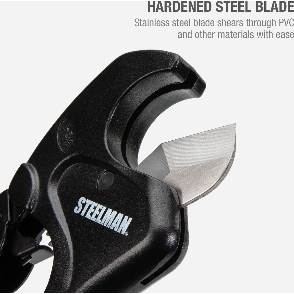 Steelman 1-5/8-Inch Ratcheting PVC Pipe Cutter – Model 42566, Plastic Tubing Tool
