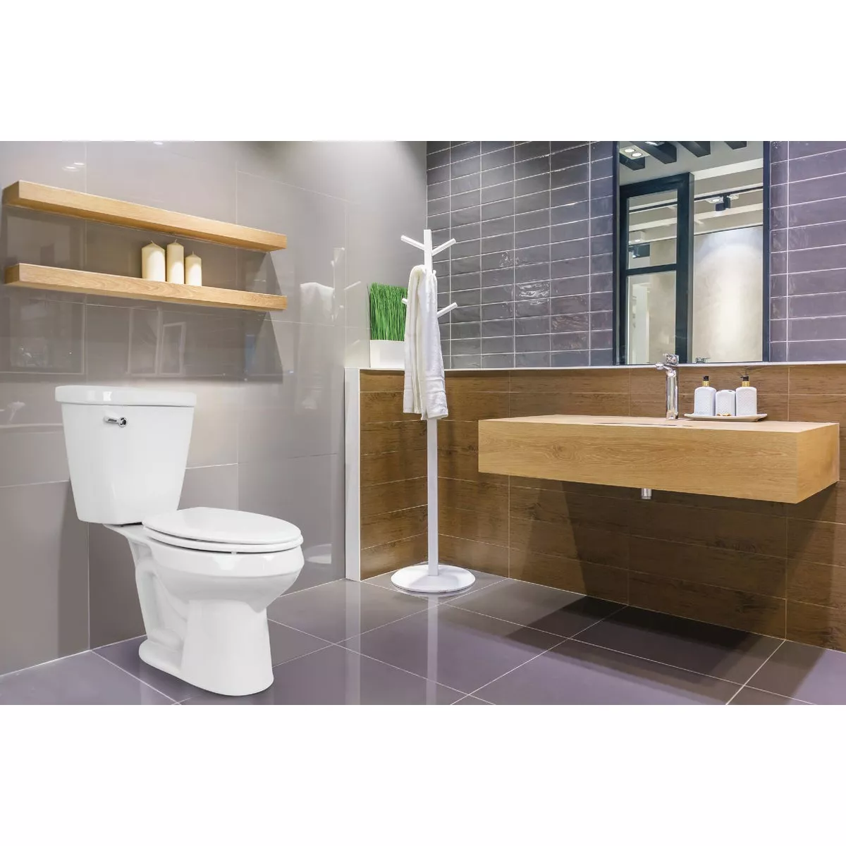Centoco Round Closed Front White Wood Premium Toilet Seat with Slow Close - photo 4