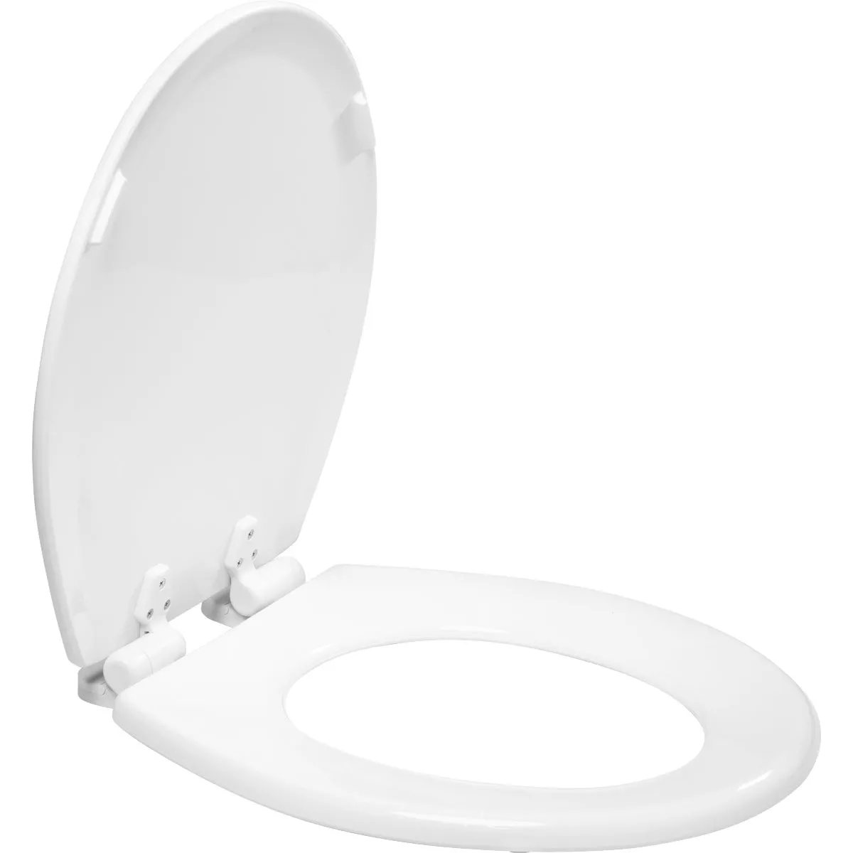 Centoco Round Closed Front White Wood Premium Toilet Seat with Slow Close - photo 2