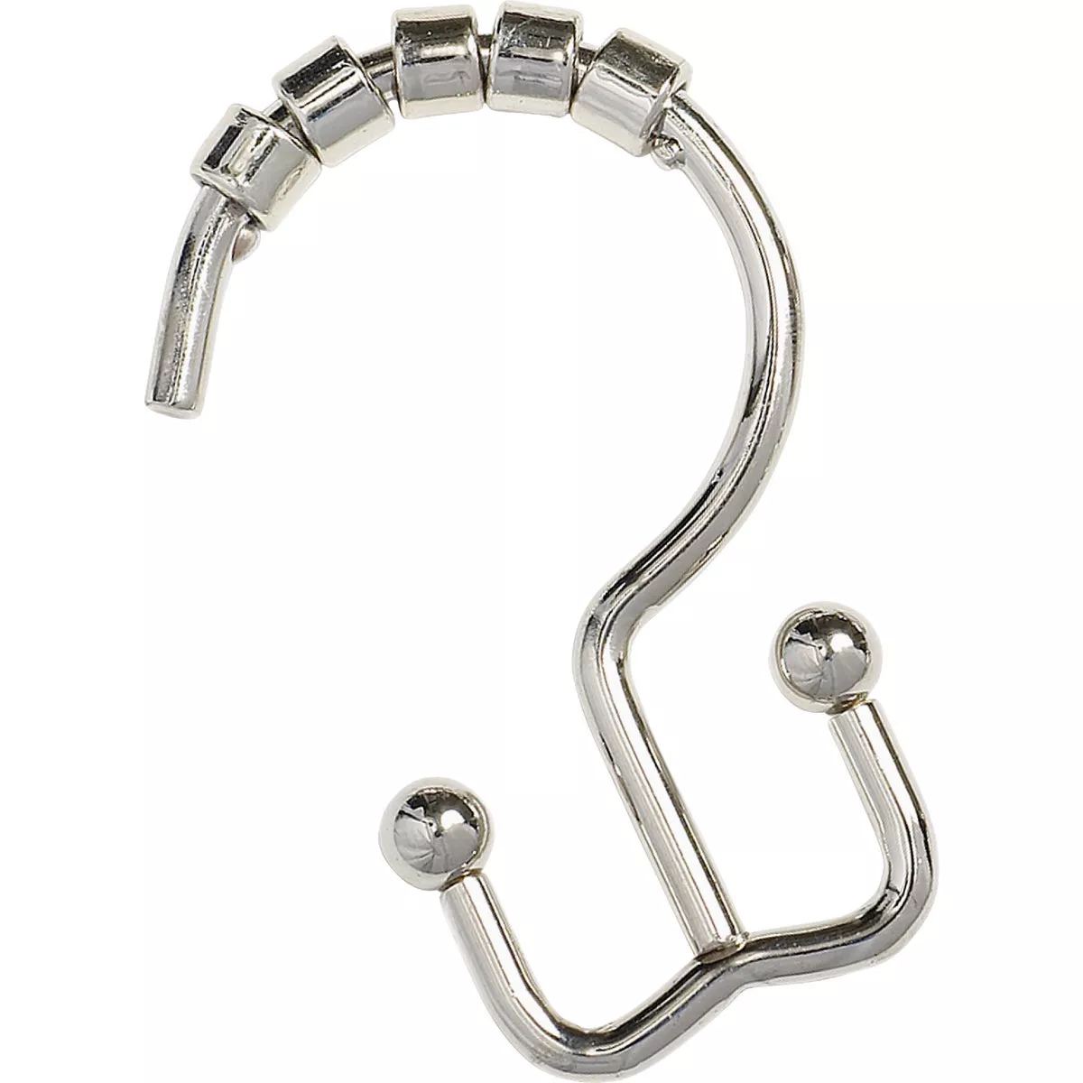 Zenith Zenna Home Chrome Double Roller Shower Curtain Hook (12 Count)